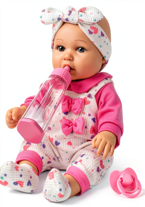 XFEYUE 12 Inch Baby Doll Playset with Clothes Bottle Hairband Socks –-0