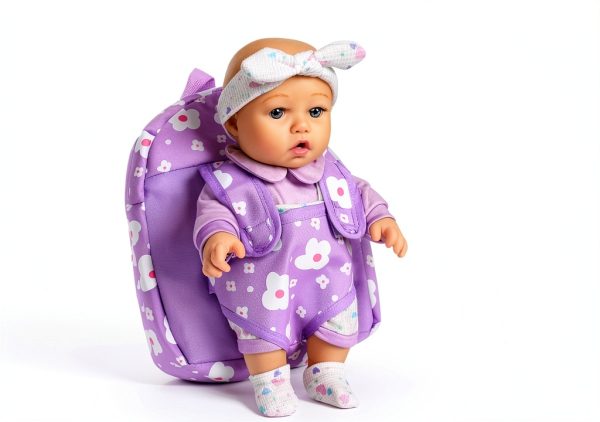 UZIDBTO Baby Doll Playset with Purple Backpack Model NTN023 12in-5