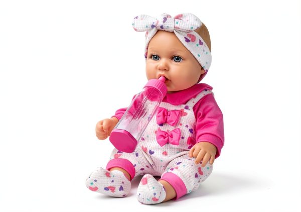 XFEYUE 12 Inch Baby Doll Playset with Clothes Bottle Hairband Socks –-4