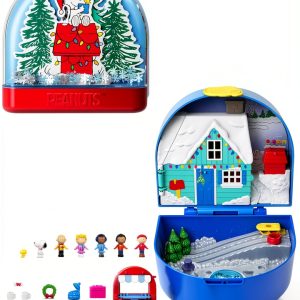 Peanuts Polly Pocket Snow Globe Compact by Mattel JFV05 Playset-0