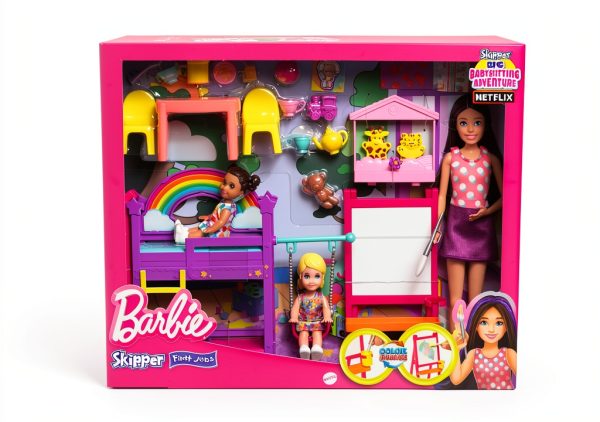 Barbie Skipper Daycare Playset HND18 with 3 Dolls and Furniture-6