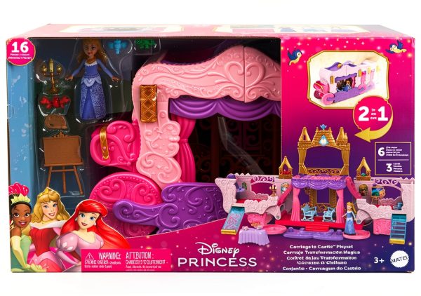 Mattel Disney Princess Carriage to Castle Playset 2-in-1 Doll Playset-5