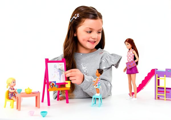 Barbie Skipper Daycare Playset HND18 with 3 Dolls and Furniture-1