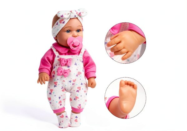 XFEYUE 12 Inch Baby Doll Playset with Clothes Bottle Hairband Socks –-3