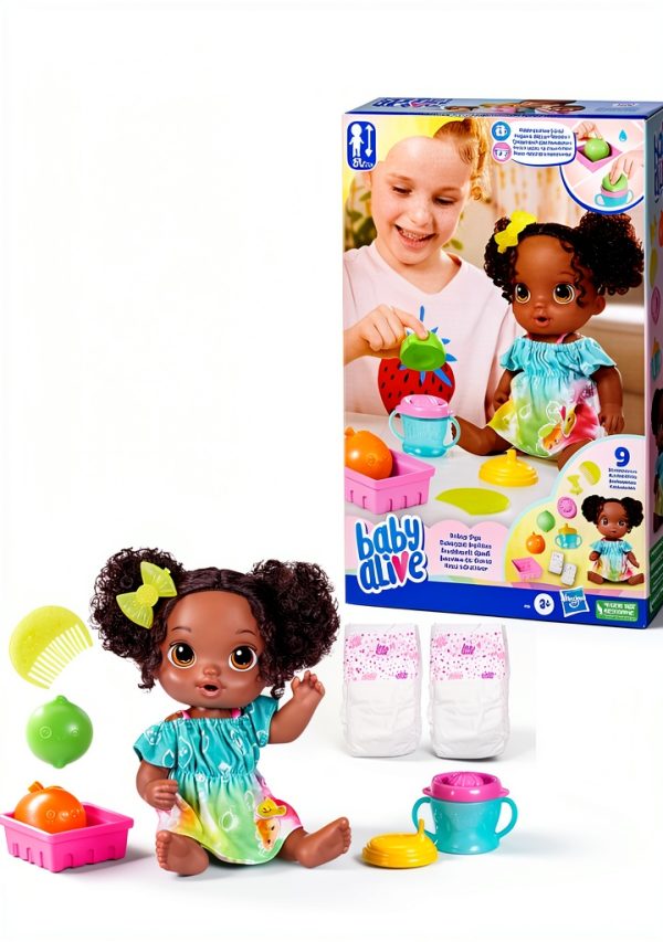 Hasbro Baby Alive Fruity Sips Doll Playset with Juicer and Outfit-9