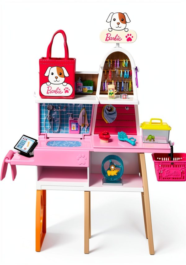 Barbie Pet Boutique Playset with 4 Pets, Grooming Station & Checkout-3