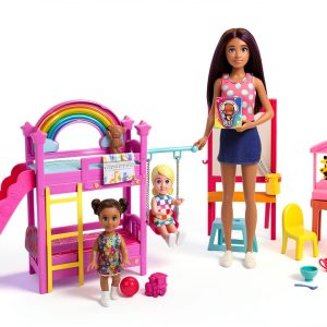 Barbie Skipper Daycare Playset HND18 with 3 Dolls and Furniture-0