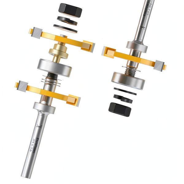 FivePears Tongue and Groove Router Bits 2-Piece 1/4" Shank 3-Tooth-1