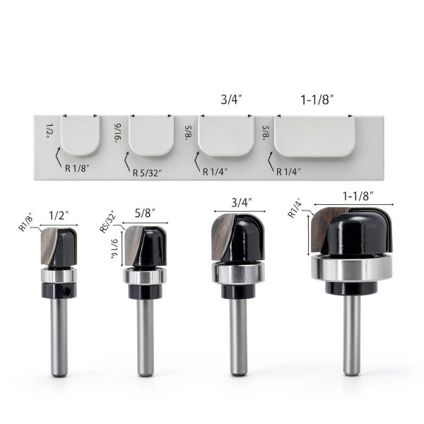 Bowl & Tray Template Router Bit 4PCS 1/4" Shank SICWOOD Carbide Set-1