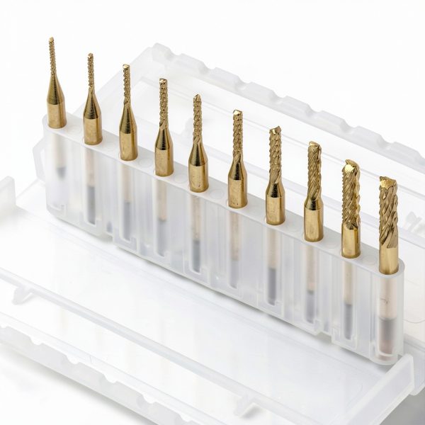 Titanium Coated Milling Cutter Bits 0.8-3mm 1/8" Shank 10pcs Lukcase-5