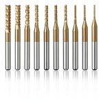Titanium Coated Milling Cutter Bits 0.8-3mm 1/8" Shank 10pcs Lukcase-0