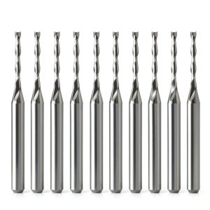CNC Router Bits HOZLY 1/8" Shank 1/16" Carbide Spiral Upcut Set-0