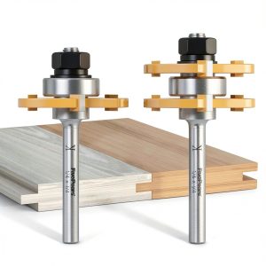 FivePears Tongue and Groove Router Bits 2-Piece 1/4" Shank 3-Tooth-0