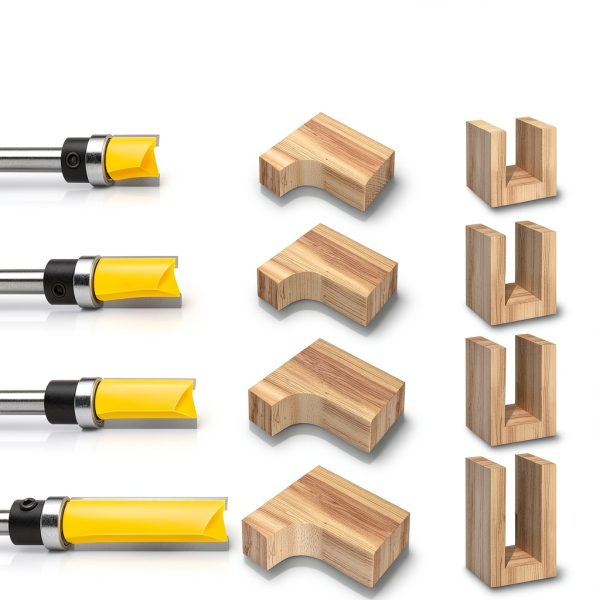 Flush Trim Router Bit Junreox 4PCS 1/4 Shank Carbide Tipped Set-3