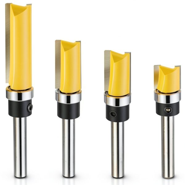 Flush Trim Router Bit Junreox 4PCS 1/4 Shank Carbide Tipped Set-0