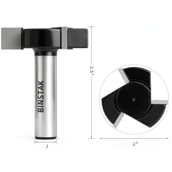 CNC Spoilboard Surfacing Router Bits, 1/2 inch Shank 2 inch Cutting Diameter, Slab Flattening Router Bit Planing Bit Wood Milling Cutter Planer Woodworking Tool by BINSTAK (Carbide)-5