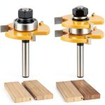 Tongue and Groove Router Bit Set 2PCS Junreox 1/4 Shank 3‑Tooth-0