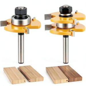 Tongue and Groove Router Bit Set 2PCS Junreox 1/4 Shank 3‑Tooth-0