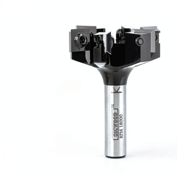 Slab Flattening Router Bit 1/2 Shank 2in Cut - SICWOOD 6 Wing Carbide-1